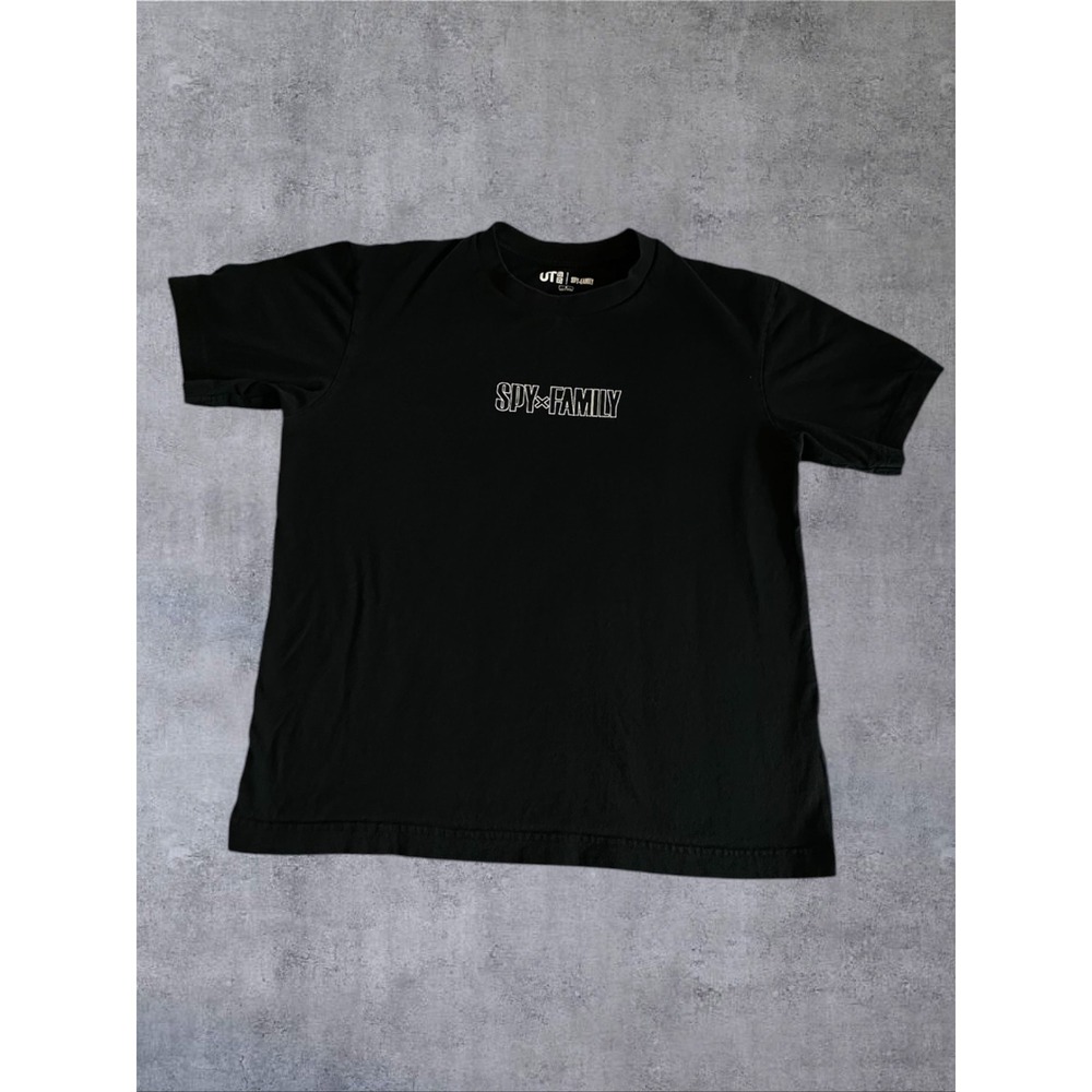 Uniqlo Spy x Family Graphic Tee Mens Small Black Anime Short Sleeve
